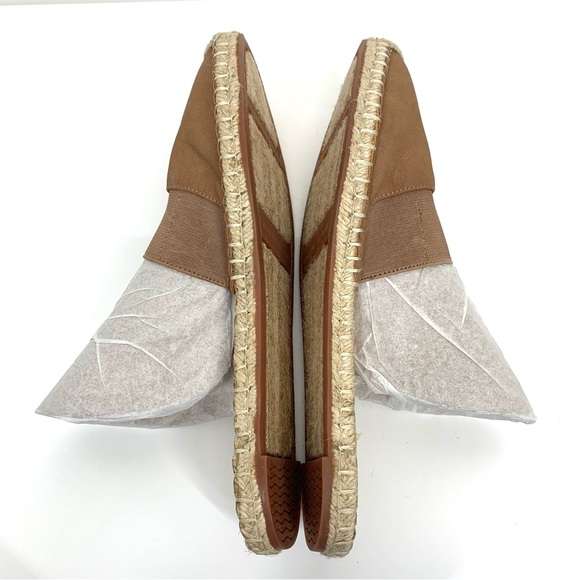 Adrienne Vittadini Arnie Tan Espadrille Flat Mule Sandal Faux Leather Size 9 - Picture 10 of 15